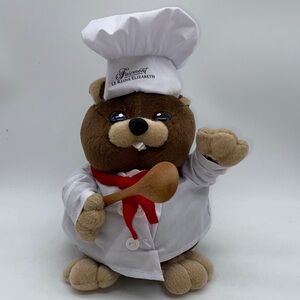 Fairmont Le Reine Elizabeth Chef Beaver Plush Stuffed Animal Mascot Toy 9”